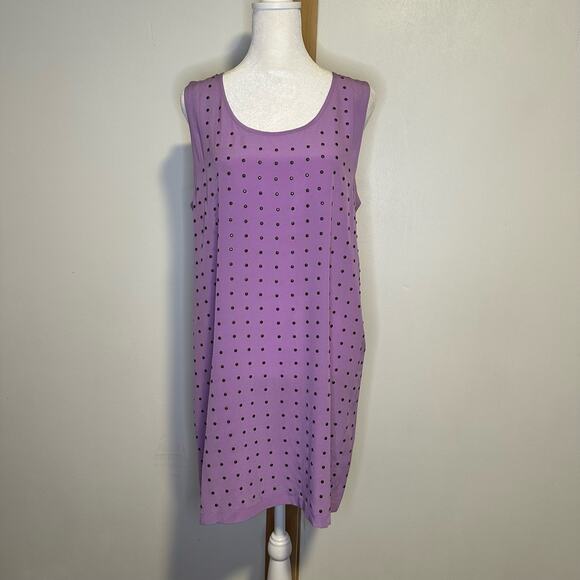 Rebecca Minkoff purple studded shift silk mini dress size 6 - Picture 2 of 12